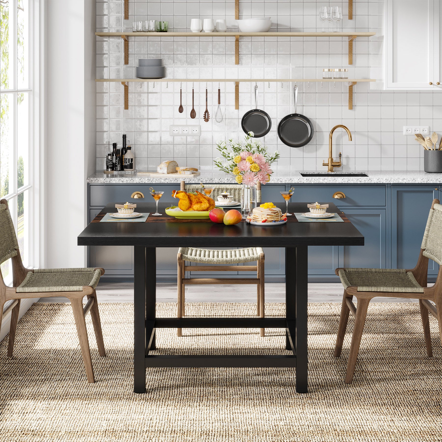 Square Dining Kitchen Table for Small Space